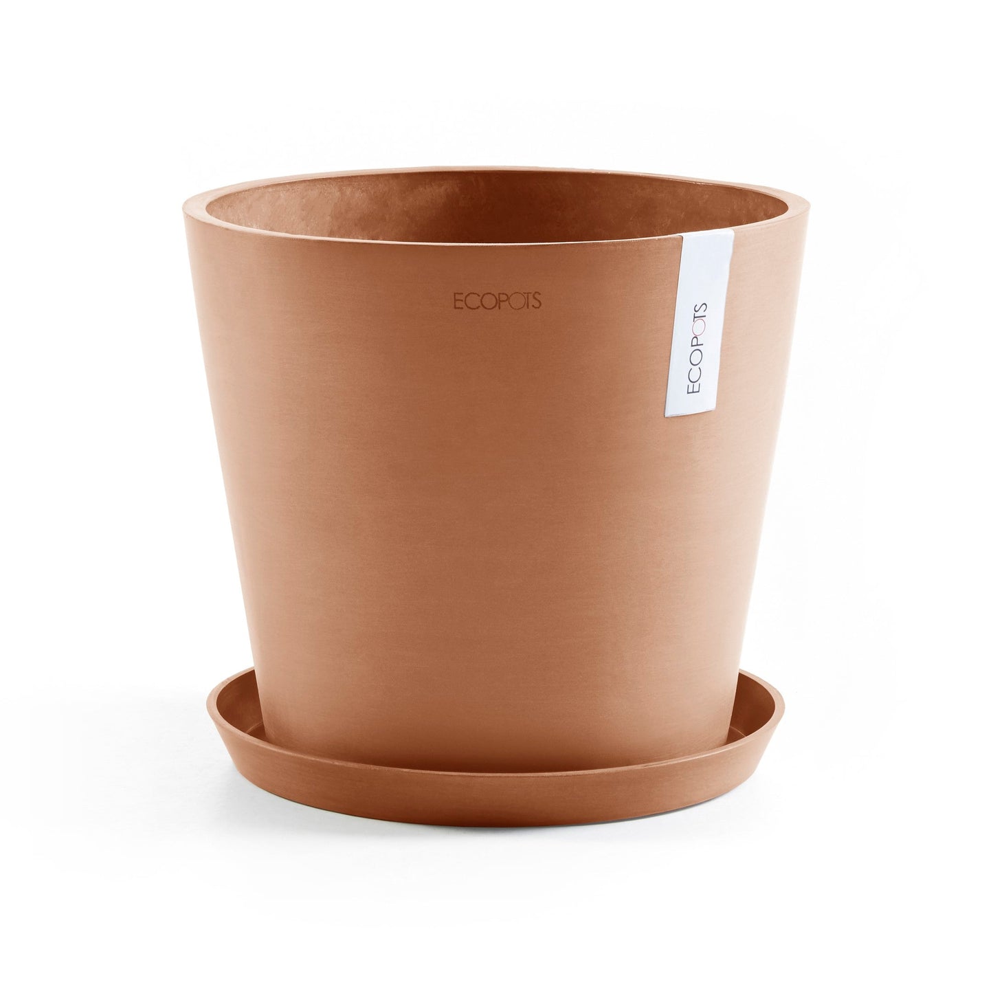 Kukkaruukku - Ecopots - Amsterdam aluslautanen 40cm terracotta - Ecopotskauppa - Uuden aikakauden kukkaruukku