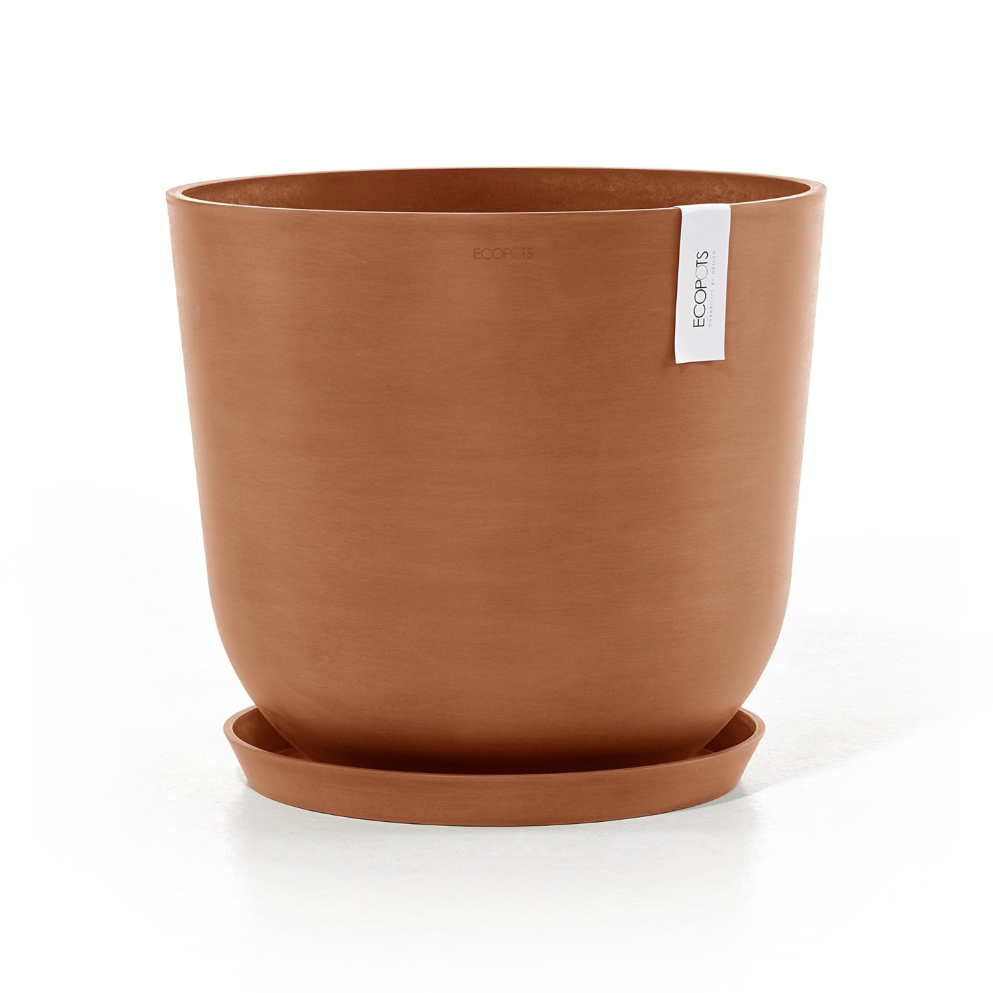 Kukkaruukku - Ecopots - Amsterdam aluslautanen 40cm terracotta - Ecopotskauppa - Uuden aikakauden kukkaruukku