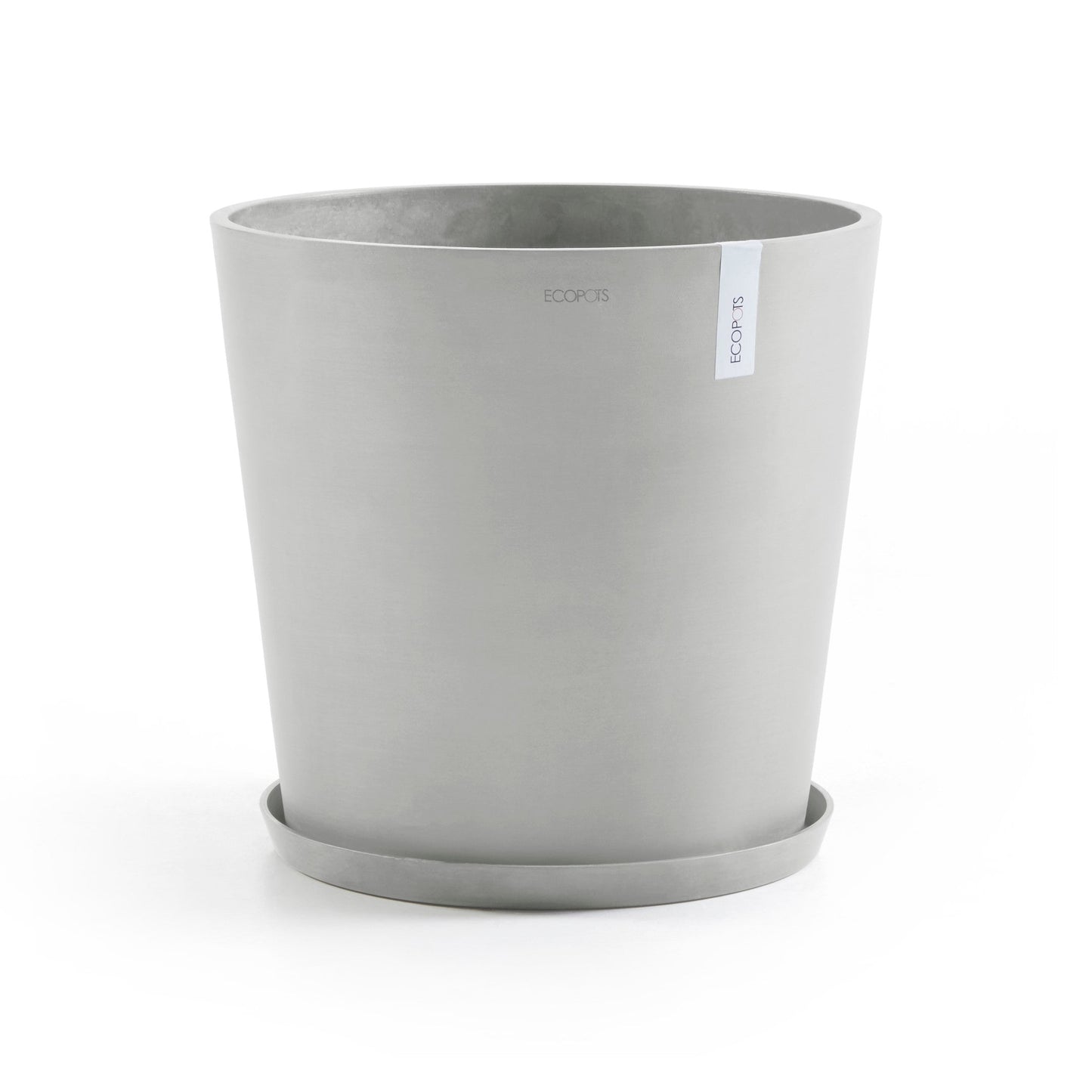 Kukkaruukku - Ecopots - Amsterdam aluslautanen 50cm valkoharmaa - Ecopotskauppa - Uuden aikakauden kukkaruukku