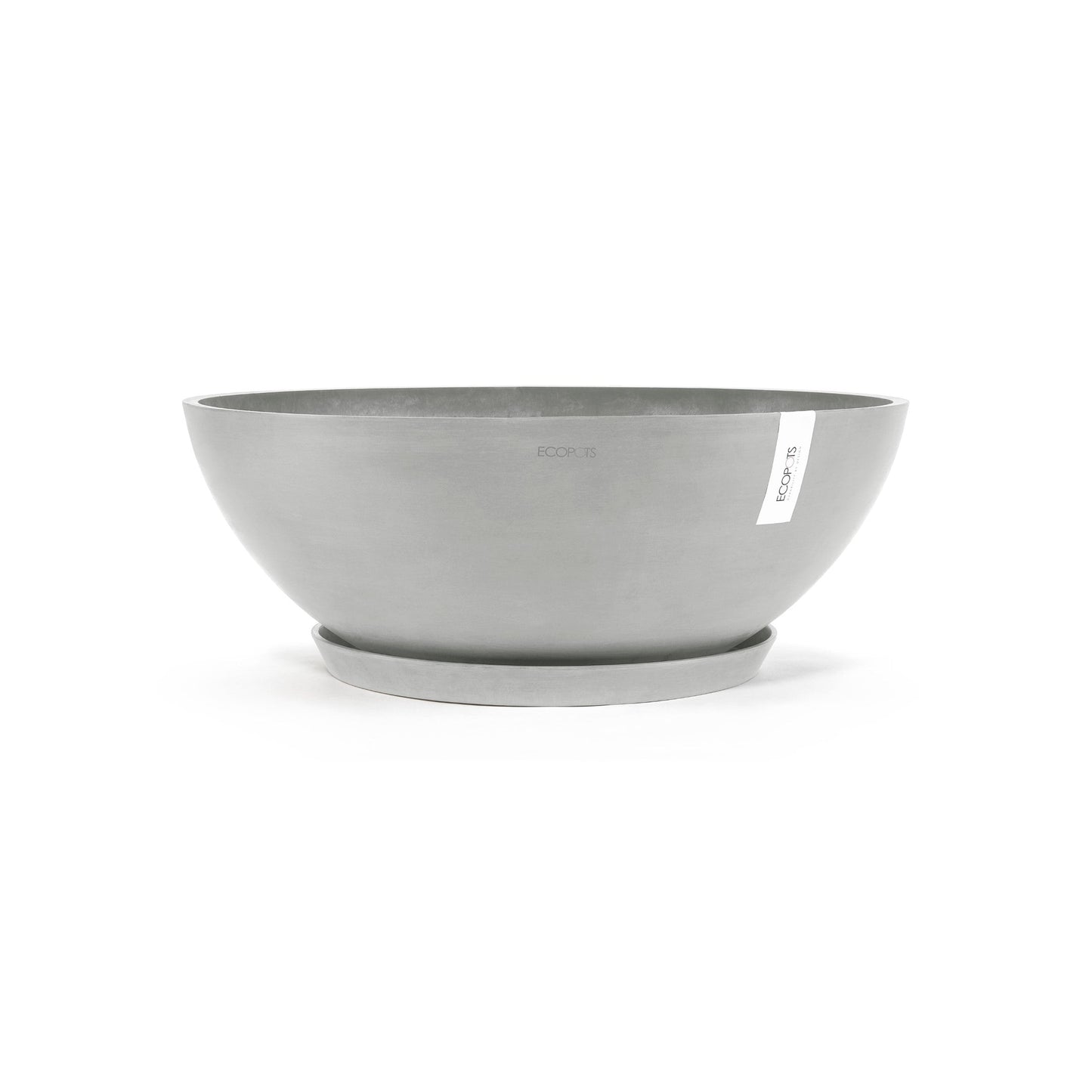 Kukkaruukku - Ecopots - Amsterdam aluslautanen 50cm valkoharmaa - Ecopotskauppa - Uuden aikakauden kukkaruukku
