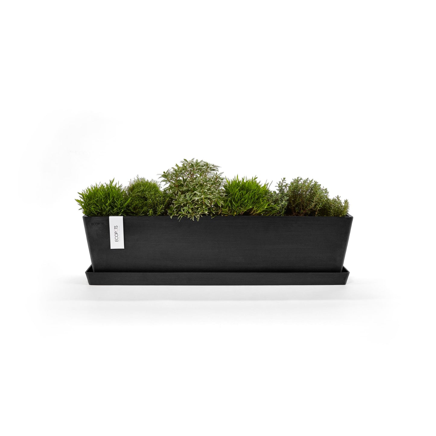 Kukkaruukku - Ecopots - Bruge 80cm tummanharmaa - Ecopotskauppa - Uuden aikakauden kukkaruukku