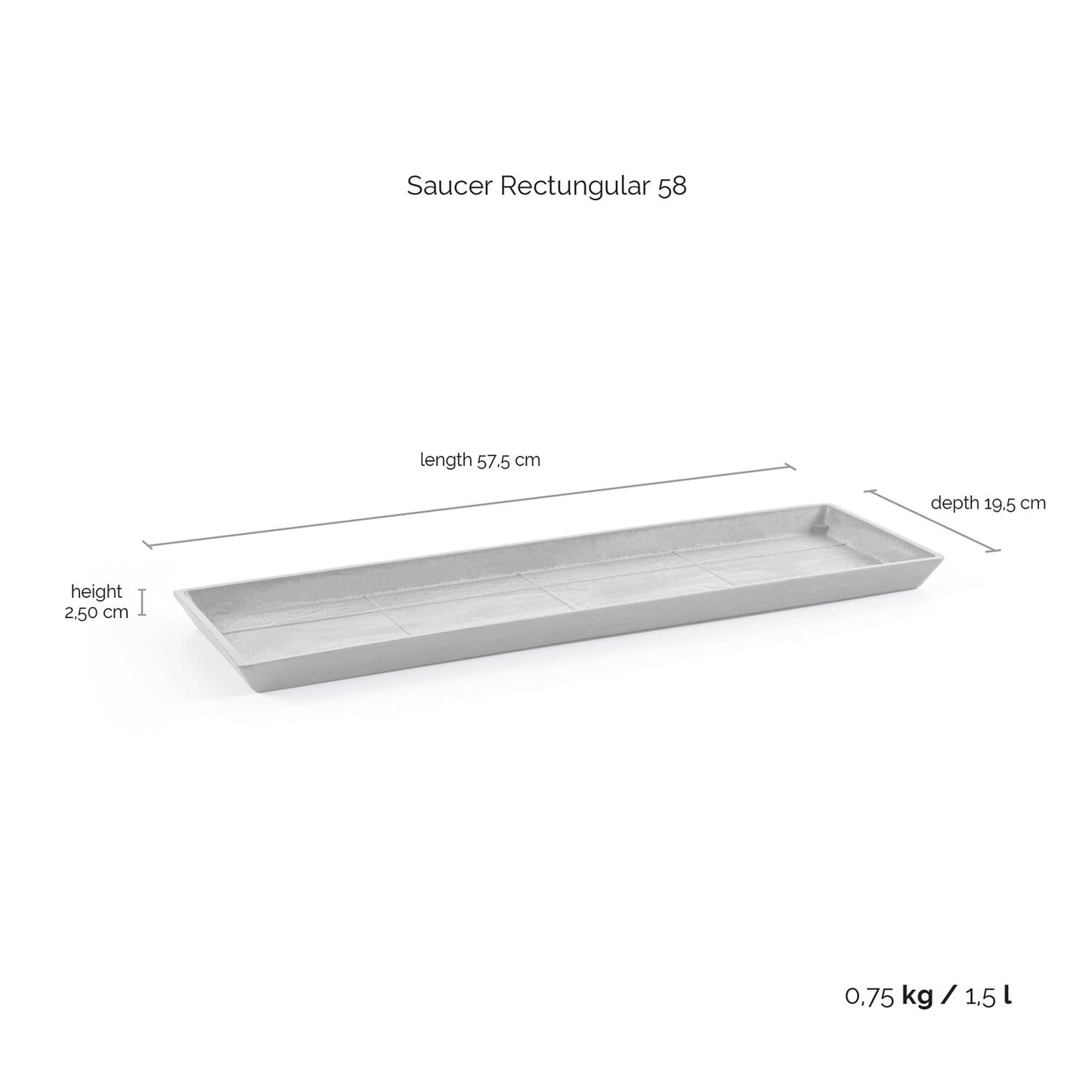Kukkaruukku - Ecopots - Bruge aluslautanen 55cm tummanharmaa - Ecopotskauppa - Uuden aikakauden kukkaruukku