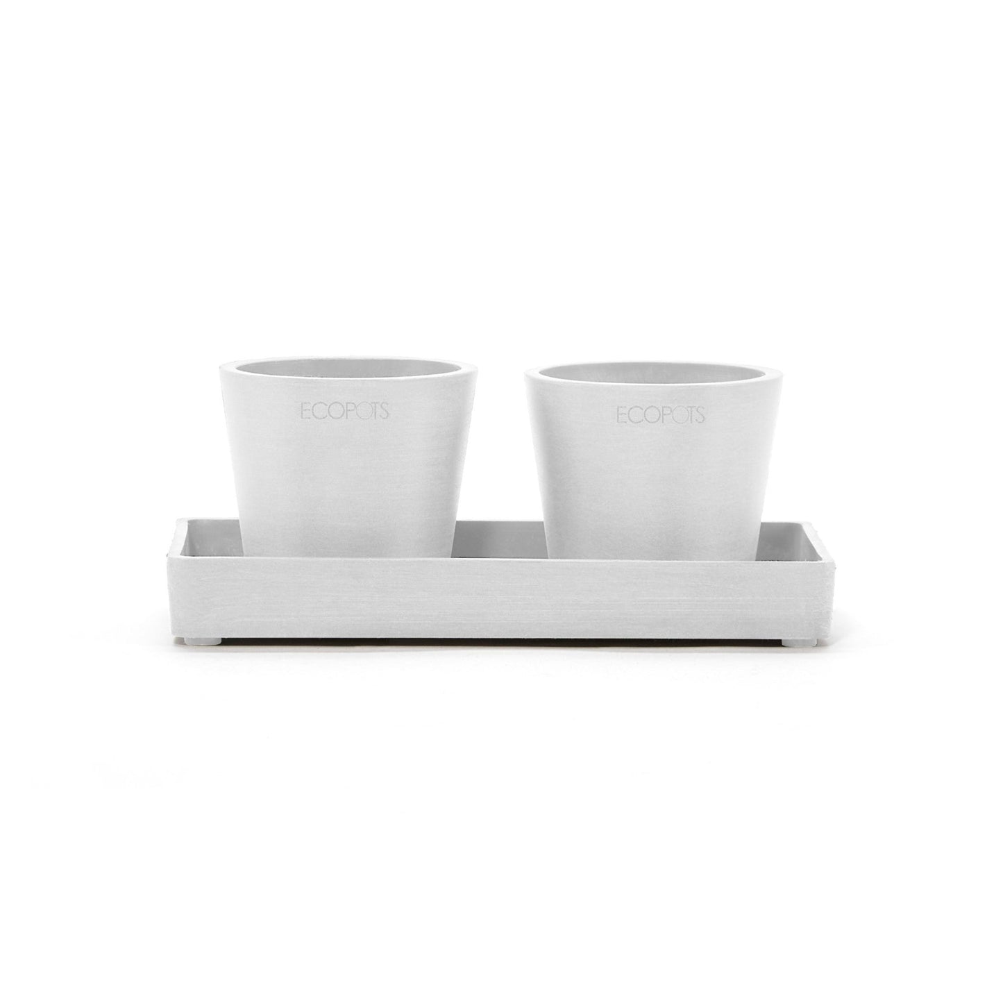 Kukkaruukku - Ecopots - Kukkaruukku esillepanotarjotin 20cm valkoinen - Ecopots - Uuden aikakauden kukkaruukku kierrätysmateriaalista