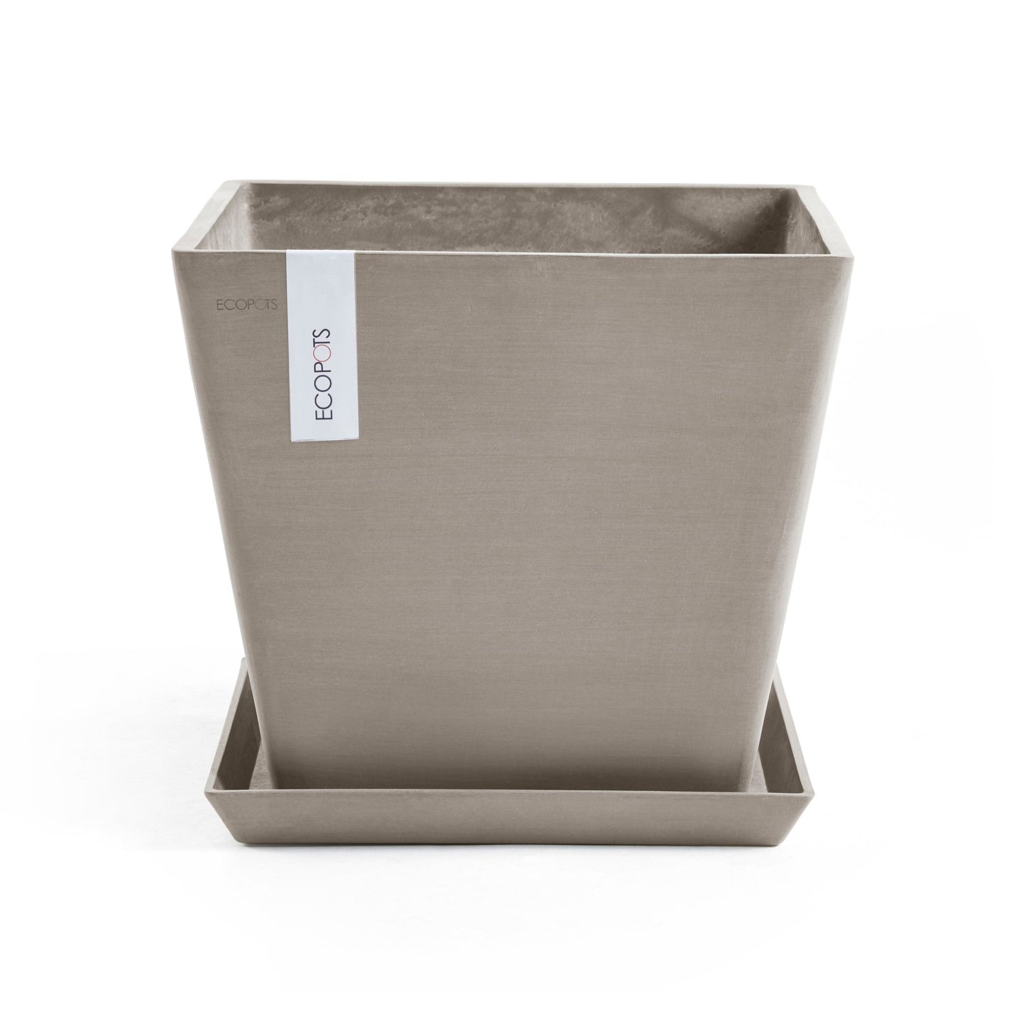Kukkaruukku - Ecopots - Rotterdam aluslautanen 50cm taupe - Ecopotskauppa - Uuden aikakauden kukkaruukku