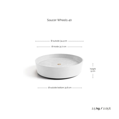 Krukfat Amsterdam med hjul 40cm vit