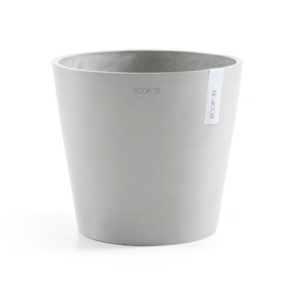 Kruka Amsterdam 30cm med bottenbevattningdel vitgrå