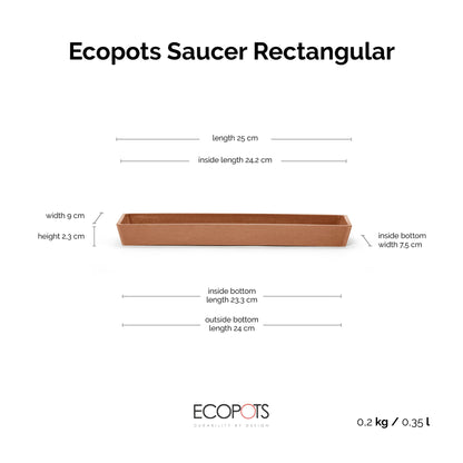 Aluslautanen Bruge 25cm terracotta – mittapiirros