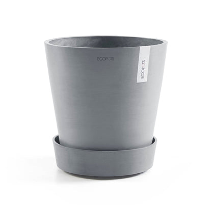 Kukkaruukku - Ecopots - Aluslautanen Amsterdam pyörillä 30cm siniharmaa - Ecopots - Uuden aikakauden kukkaruukku kierrätysmateriaalista