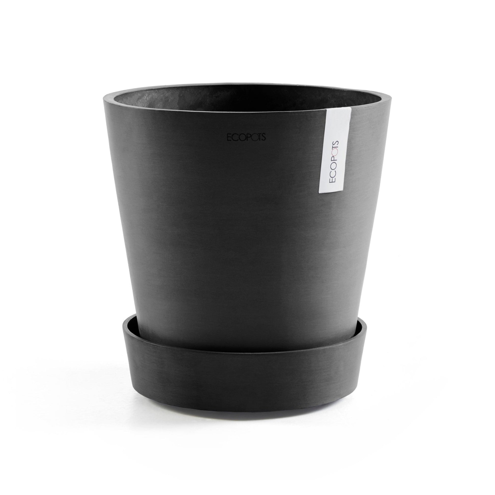 Kukkaruukku - Ecopots - Aluslautanen Amsterdam pyörillä 30cm tummanharmaa - Ecopots - Uuden aikakauden kukkaruukku kierrätysmateriaalista