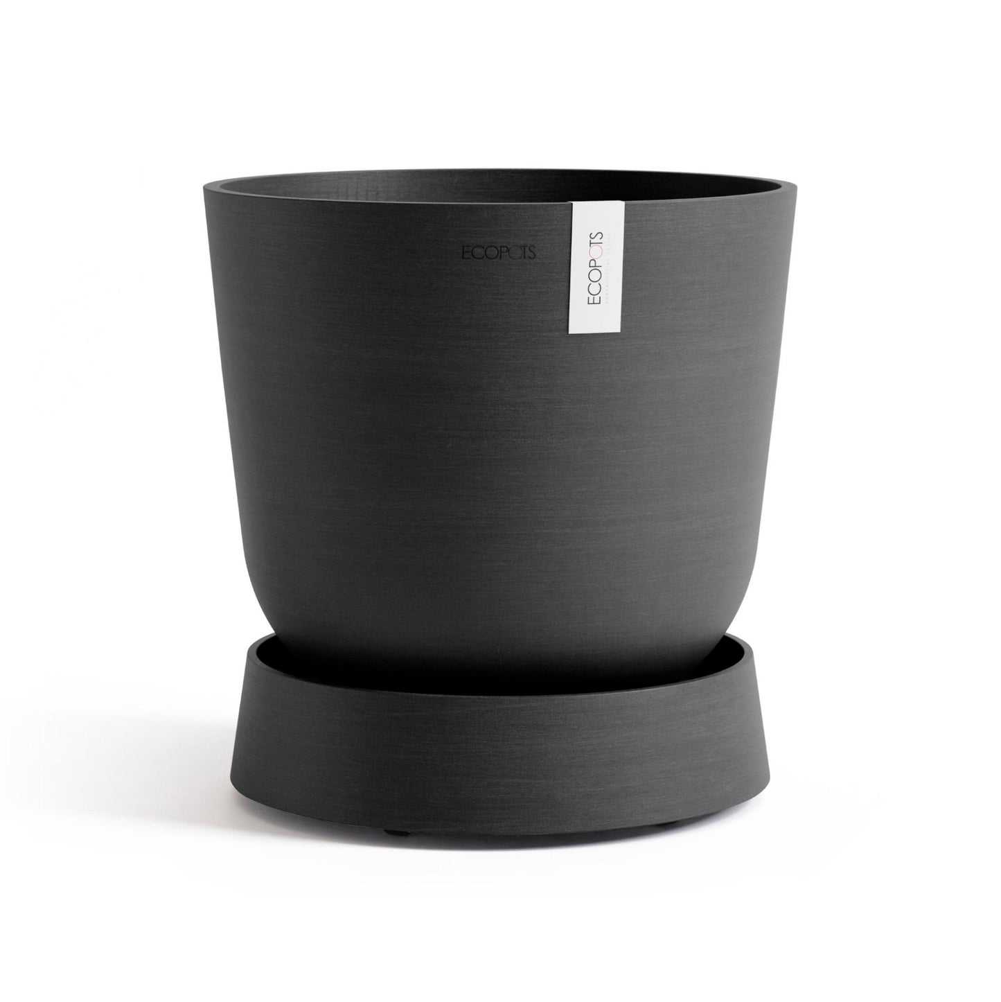 Kukkaruukku - Ecopots - Aluslautanen Oslo pyörillä 35cm tummanharmaa - Ecopots - Uuden aikakauden kukkaruukku kierrätysmateriaalista