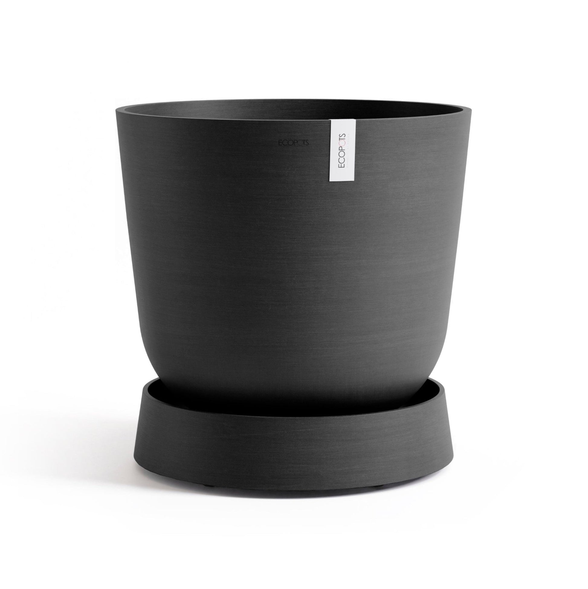 Kukkaruukku - Ecopots - Aluslautanen Oslo pyörillä 45cm tummanharmaa - Ecopots - Uuden aikakauden kukkaruukku kierrätysmateriaalista