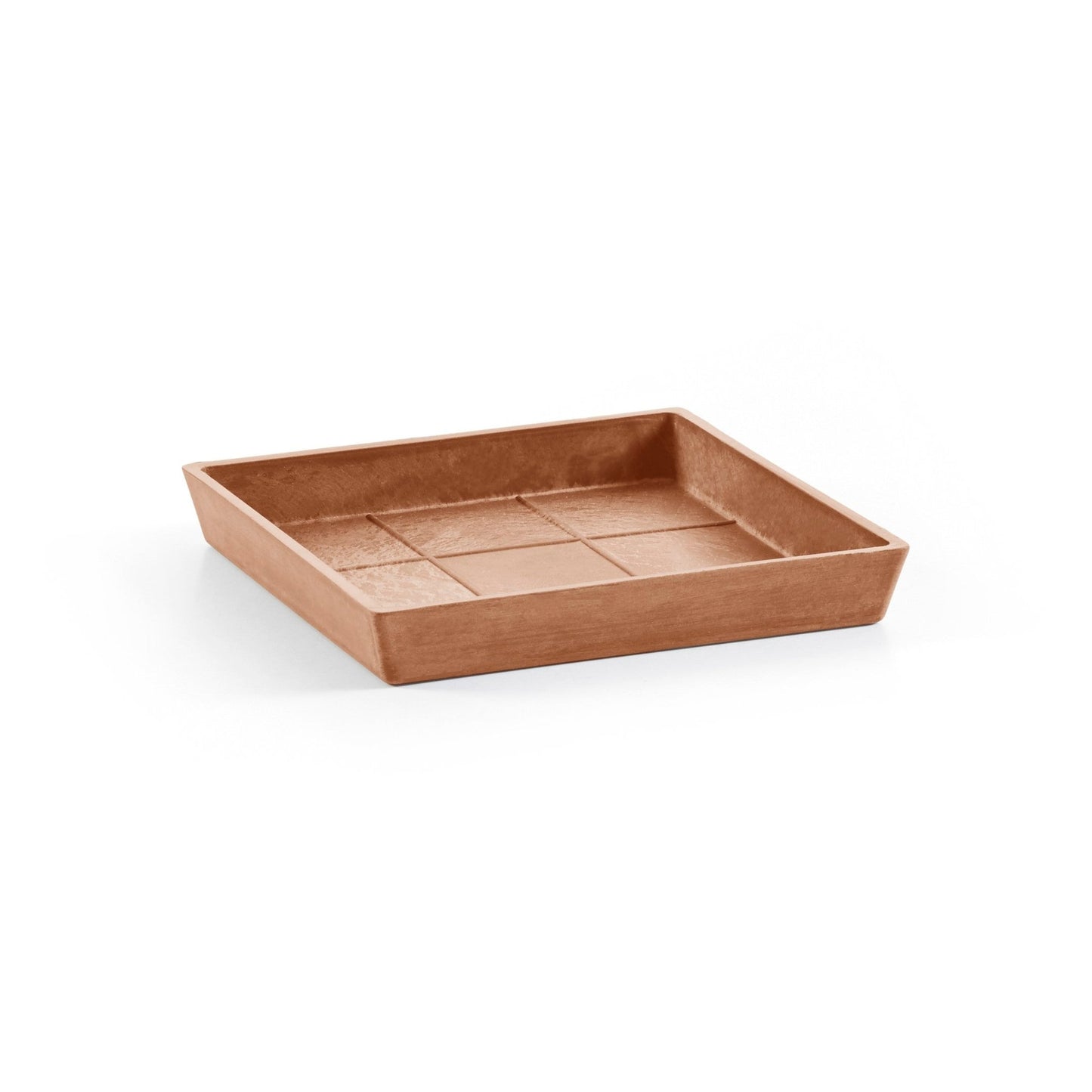 Kukkaruukku - Ecopots - Aluslautanen Rotterdam 25cm terracotta - Ecopots - Uuden aikakauden kukkaruukku kierrätysmateriaalista