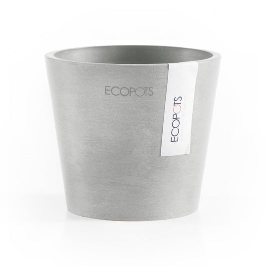 Kukkaruukku - Ecopots - Amsterdam 10,5cm valkoharmaa - Ecopotskauppa - Uuden aikakauden kukkaruukku