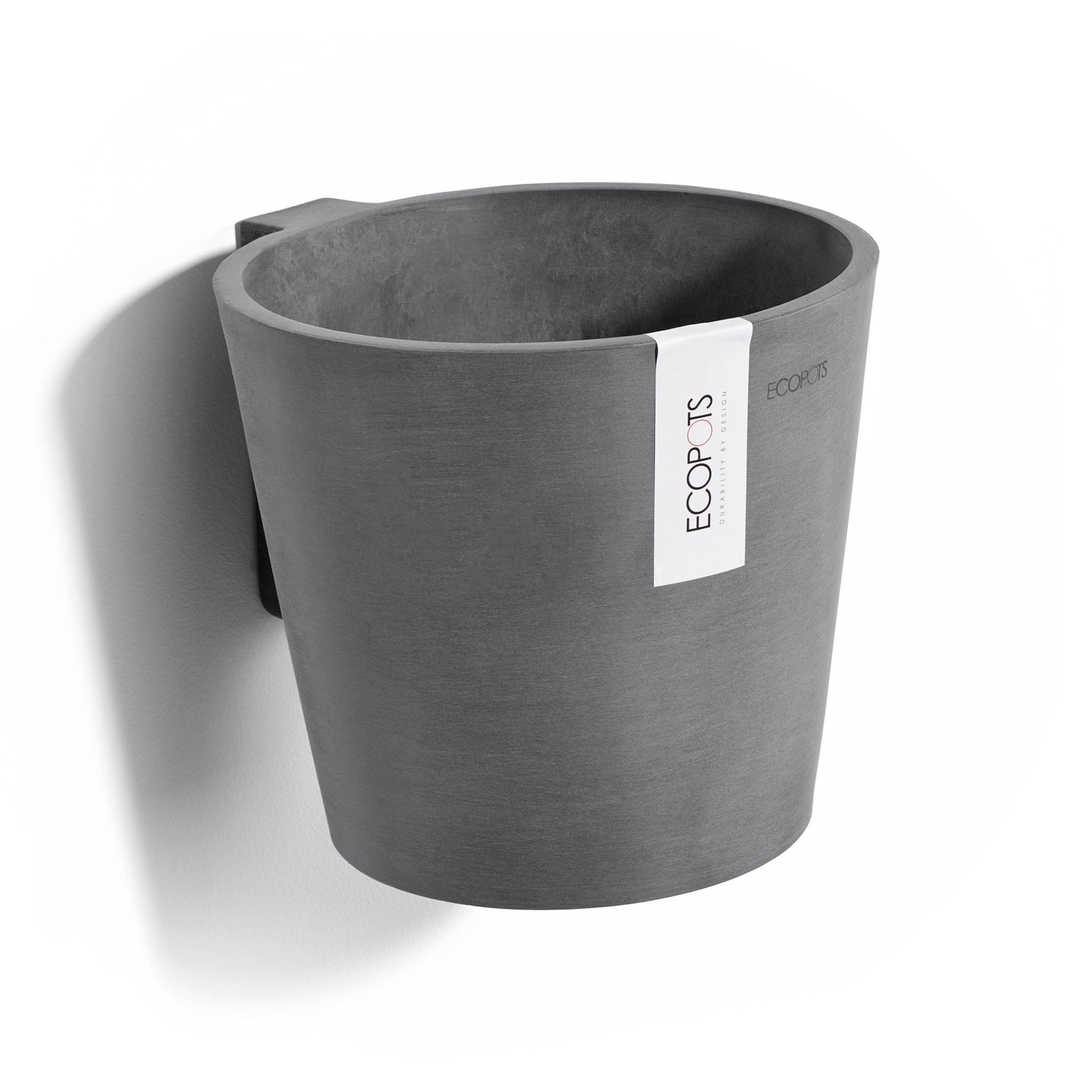 Kukkaruukku - Ecopots - Amsterdam 20cm seinäruukku harmaa - Ecopots - Uuden aikakauden kukkaruukku kierrätysmateriaalista