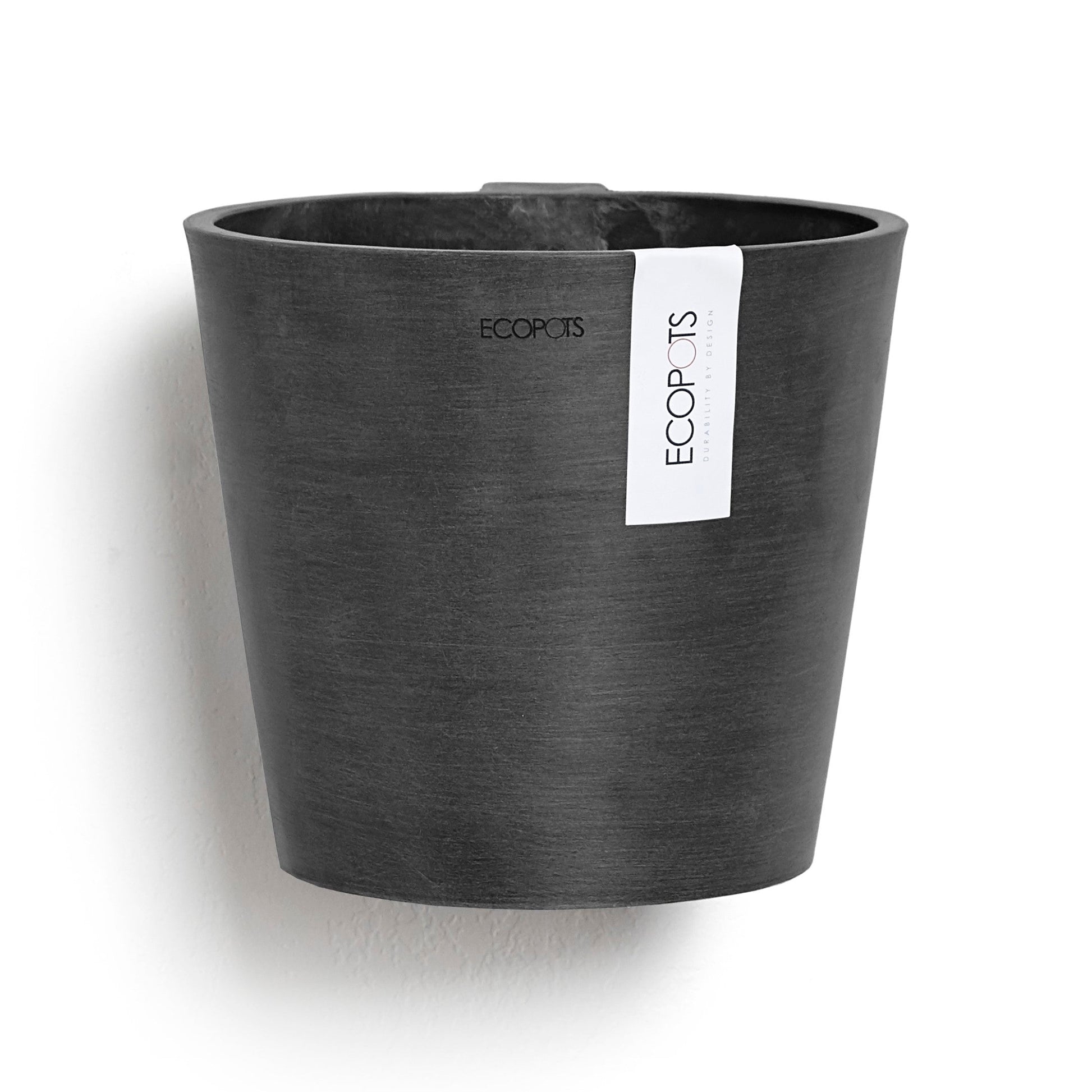 Kukkaruukku - Ecopots - Amsterdam 20cm seinäruukku tummanharmaa - Ecopotskauppa - Uuden aikakauden kukkaruukku