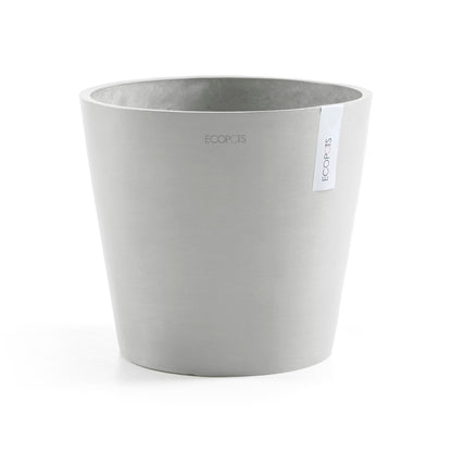 Kukkaruukku - Ecopots - Amsterdam 40cm valkoharmaa - Ecopotskauppa - Uuden aikakauden kukkaruukku