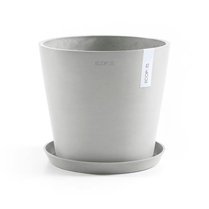 Kukkaruukku - Ecopots - Amsterdam 40cm valkoharmaa - Ecopotskauppa - Uuden aikakauden kukkaruukku