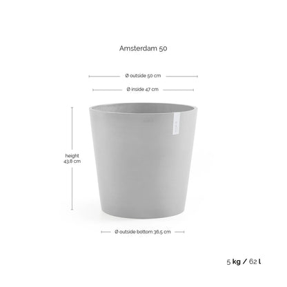 Kukkaruukku - Ecopots - Amsterdam 50cm taupe - Ecopotskauppa - Uuden aikakauden kukkaruukku