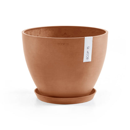 Kukkaruukku - Ecopots - Amsterdam aluslautanen 30cm terracotta - Ecopotskauppa - Uuden aikakauden kukkaruukku