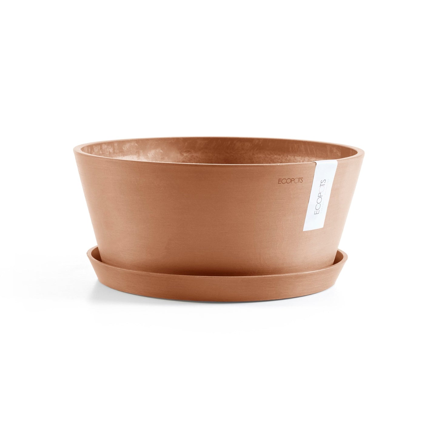 Kukkaruukku - Ecopots - Amsterdam aluslautanen 30cm terracotta - Ecopotskauppa - Uuden aikakauden kukkaruukku