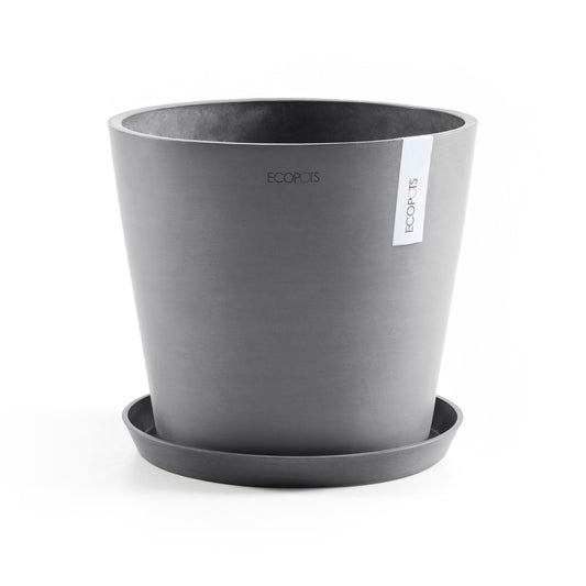Kukkaruukku - Ecopots - Amsterdam aluslautanen 40cm harmaa - Ecopotskauppa - Uuden aikakauden kukkaruukku