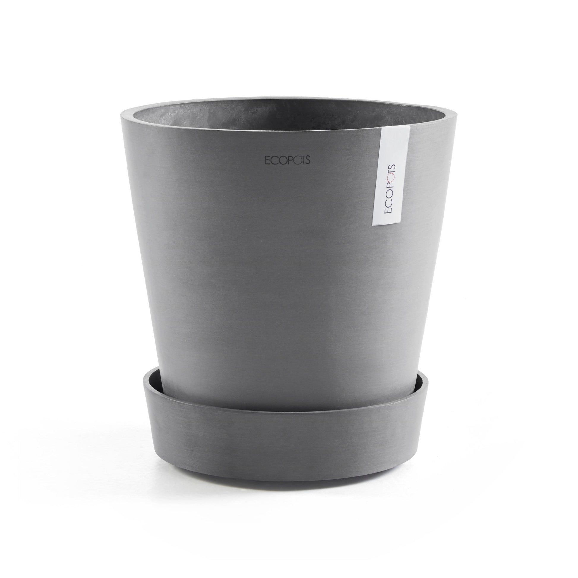 Kukkaruukku - Ecopots - Amsterdam aluslautanen pyörillä 40cm harmaa - Ecopotskauppa - Uuden aikakauden kukkaruukku