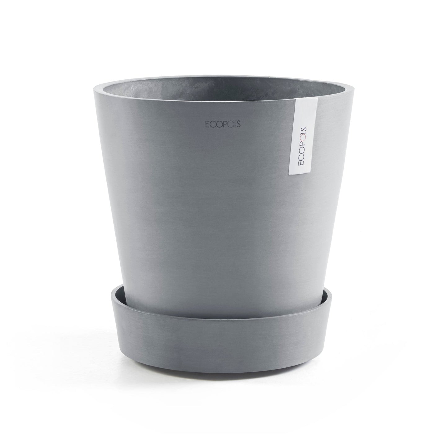 Kukkaruukku - Ecopots - Amsterdam aluslautanen pyörillä 40cm siniharmaa - Ecopotskauppa - Uuden aikakauden kukkaruukku