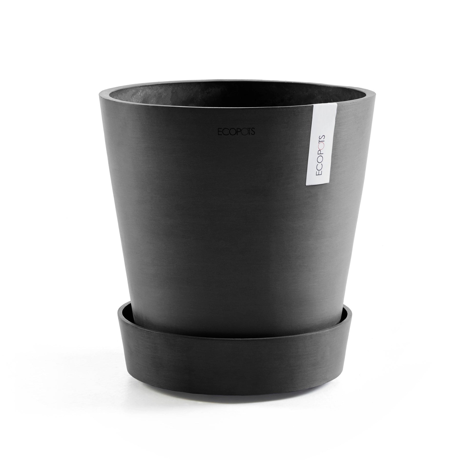 Kukkaruukku - Ecopots - Amsterdam aluslautanen pyörillä 40cm tummanharmaa - Ecopotskauppa - Uuden aikakauden kukkaruukku