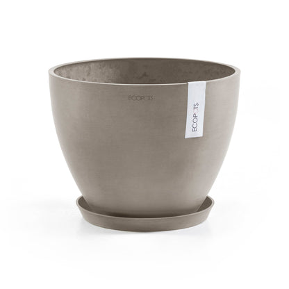 Kukkaruukku Antwerpen 40cm taupe – aluslautasen kanssa