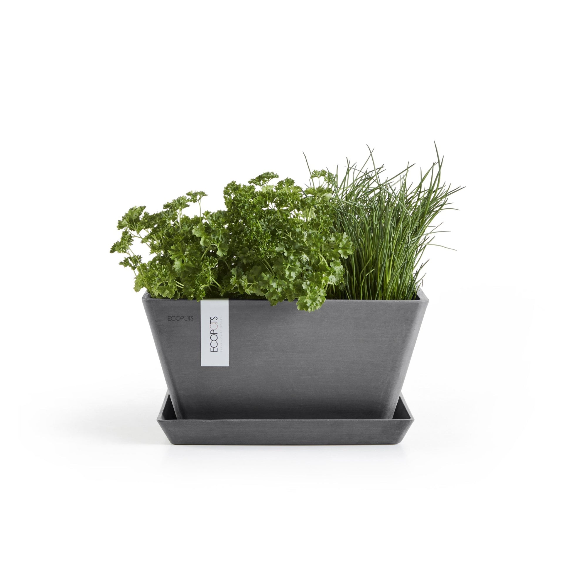 Kukkaruukku - Ecopots - Berliini 25cm harmaa - Ecopotskauppa - Uuden aikakauden kukkaruukku