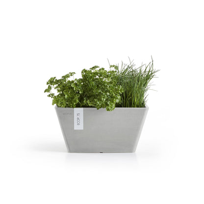 Kukkaruukku - Ecopots - Berliini 30cm valkoharmaa - Ecopotskauppa - Uuden aikakauden kukkaruukku