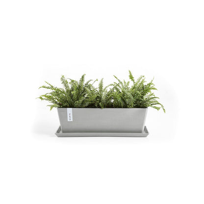Kukkaruukku - Ecopots - Bruge aluslautanen 55cm valkoharmaa - Ecopotskauppa - Uuden aikakauden kukkaruukku