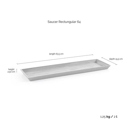 Kukkaruukku - Ecopots - Bruge aluslautanen 65cm valkoharmaa - Ecopotskauppa - Uuden aikakauden kukkaruukku