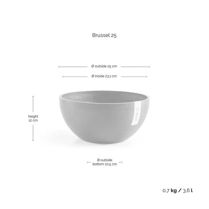 Kukkaruukku - Ecopots - Brysseli 25cm valkoharmaa - Ecopotskauppa - Uuden aikakauden kukkaruukku