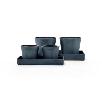 Kukkaruukku - Ecopots - Esillepanotarjotin 25cm tummansininen - Ecopotskauppa - Uuden aikakauden kukkaruukku