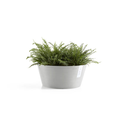 Kukkaruukku Frankfurt 30cm valkoharmaa – kasvin kanssa 2