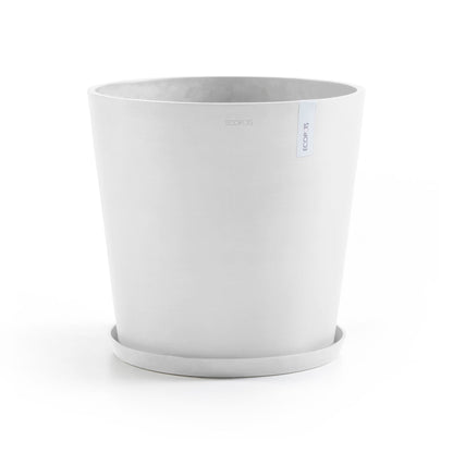 Kukkaruukku Amsterdam 60cm valkoinen – aluslautasen kanssa