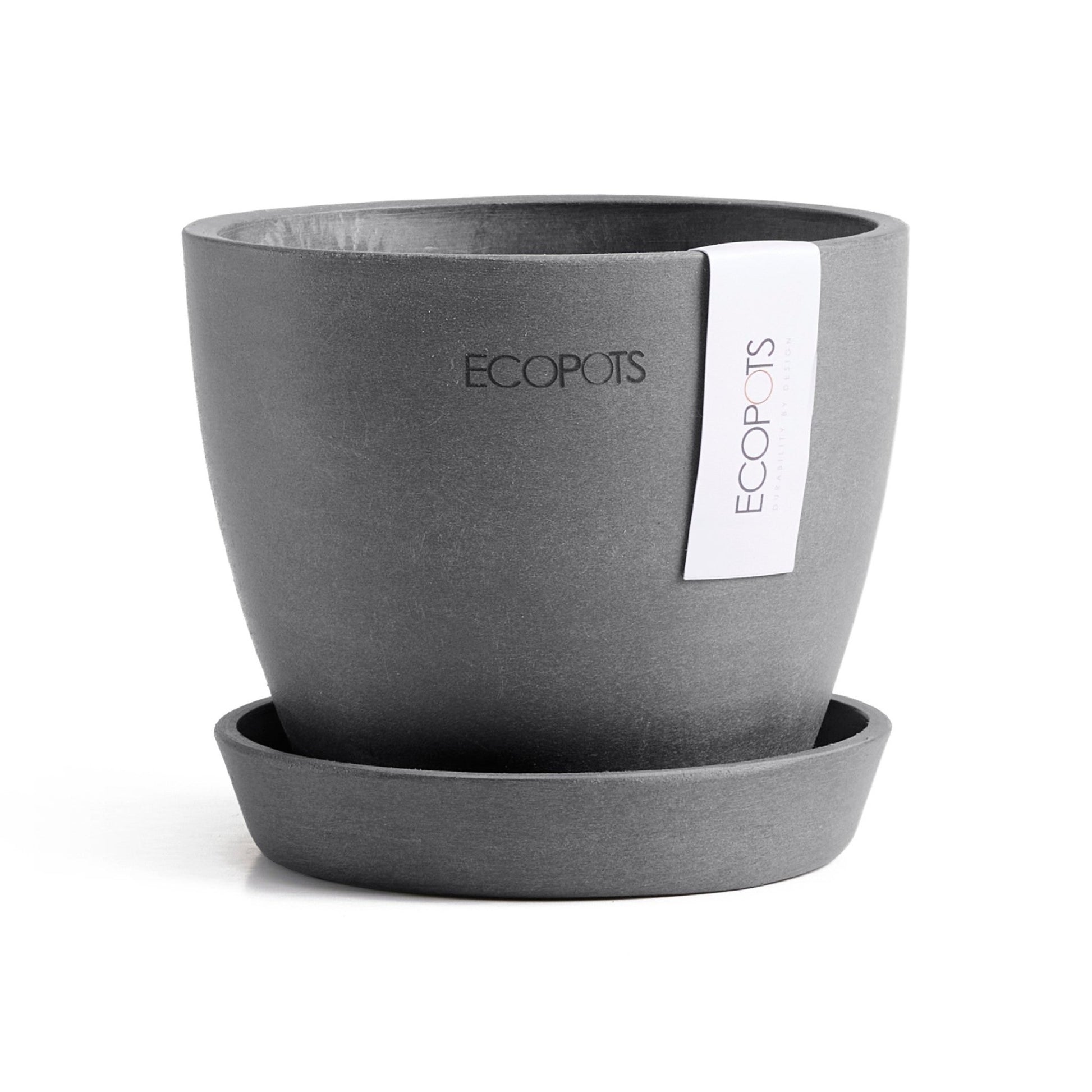 Kukkaruukku - Ecopots - Kukkaruukku Antwerpen 11cm harmaa - Ecopots - Uuden aikakauden kukkaruukku kierrätysmateriaalista