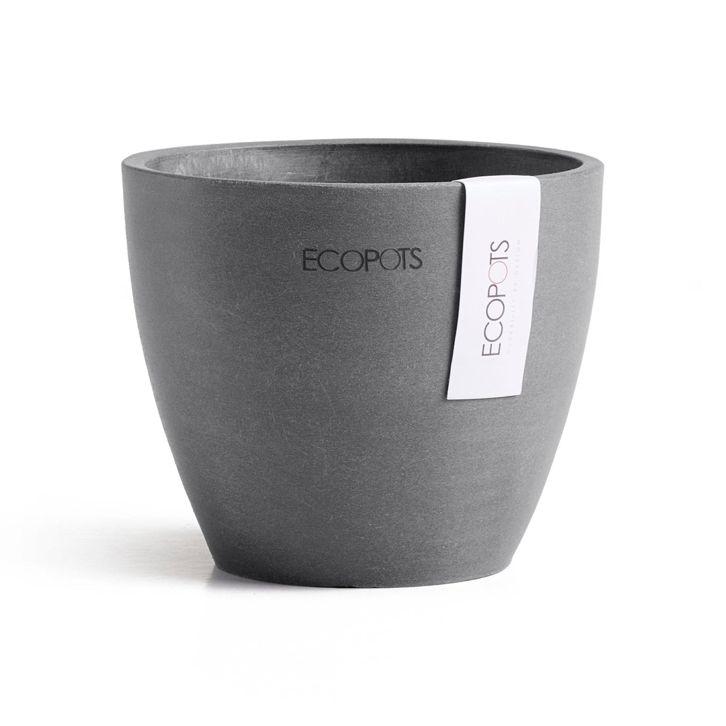 Kukkaruukku - Ecopots - Kukkaruukku Antwerpen 11cm harmaa - Ecopots - Uuden aikakauden kukkaruukku kierrätysmateriaalista