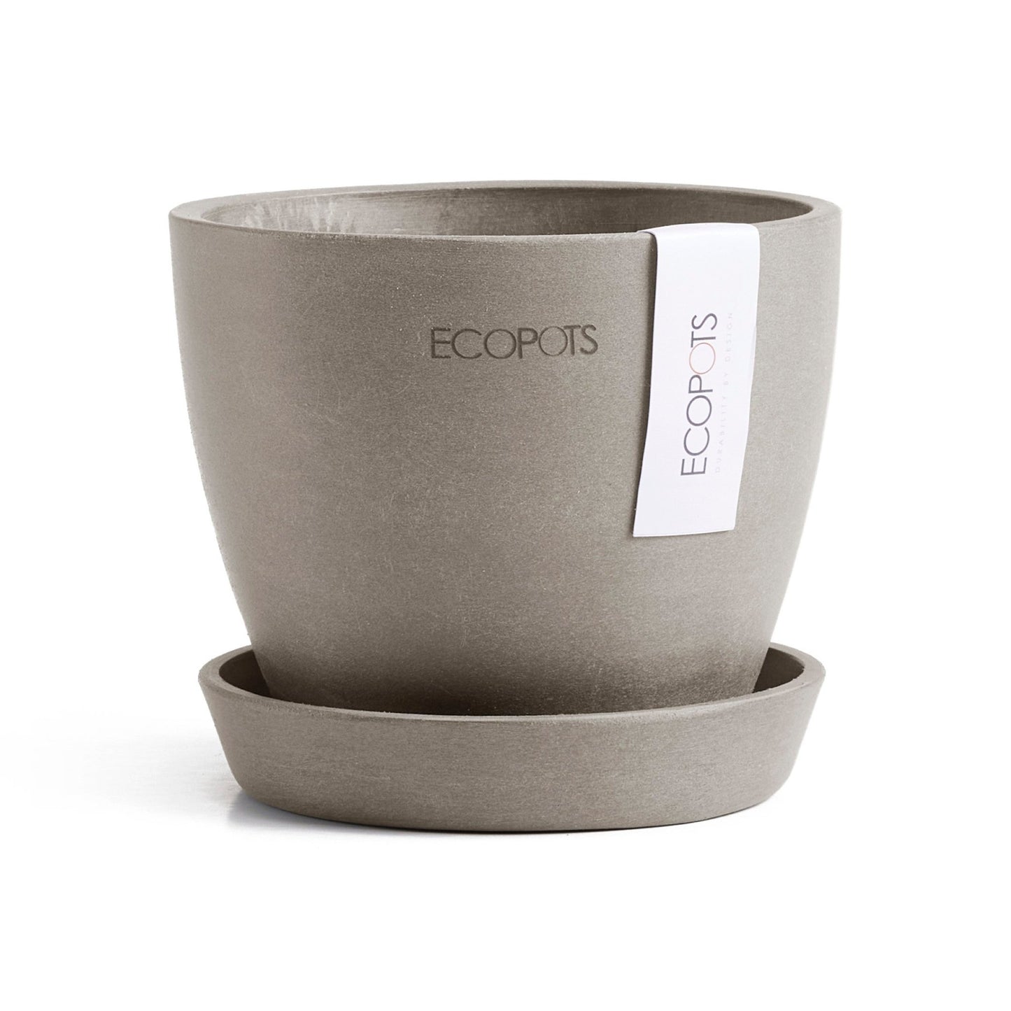 Kukkaruukku - Ecopots - Kukkaruukku Antwerpen 11cm taupe - Ecopots - Uuden aikakauden kukkaruukku kierrätysmateriaalista