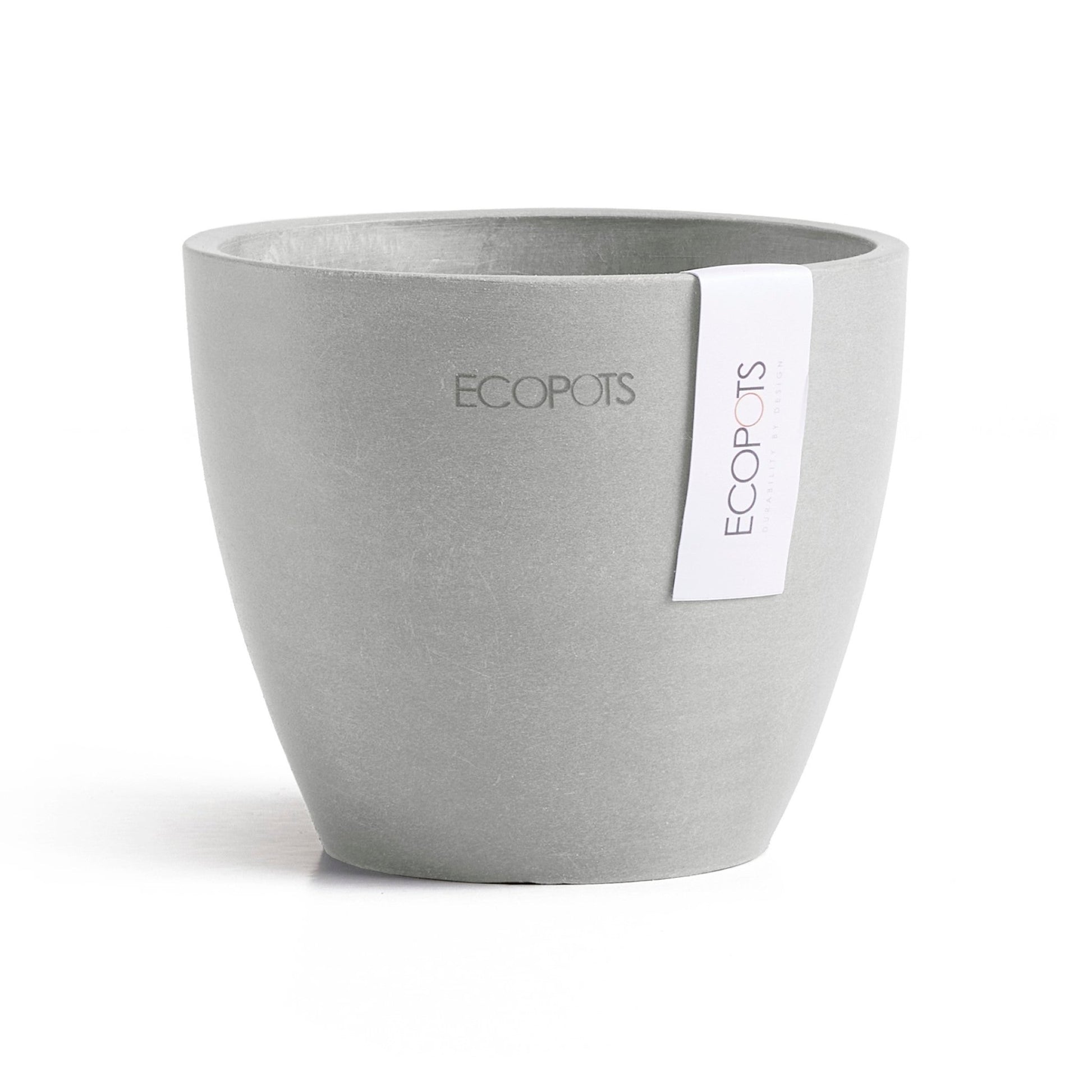 Kukkaruukku - Ecopots - Kukkaruukku Antwerpen 11cm valkoharmaa - Ecopots - Uuden aikakauden kukkaruukku kierrätysmateriaalista