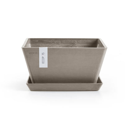 Kukkaruukku Berliini 30cm taupe – aluslautasen kanssa
