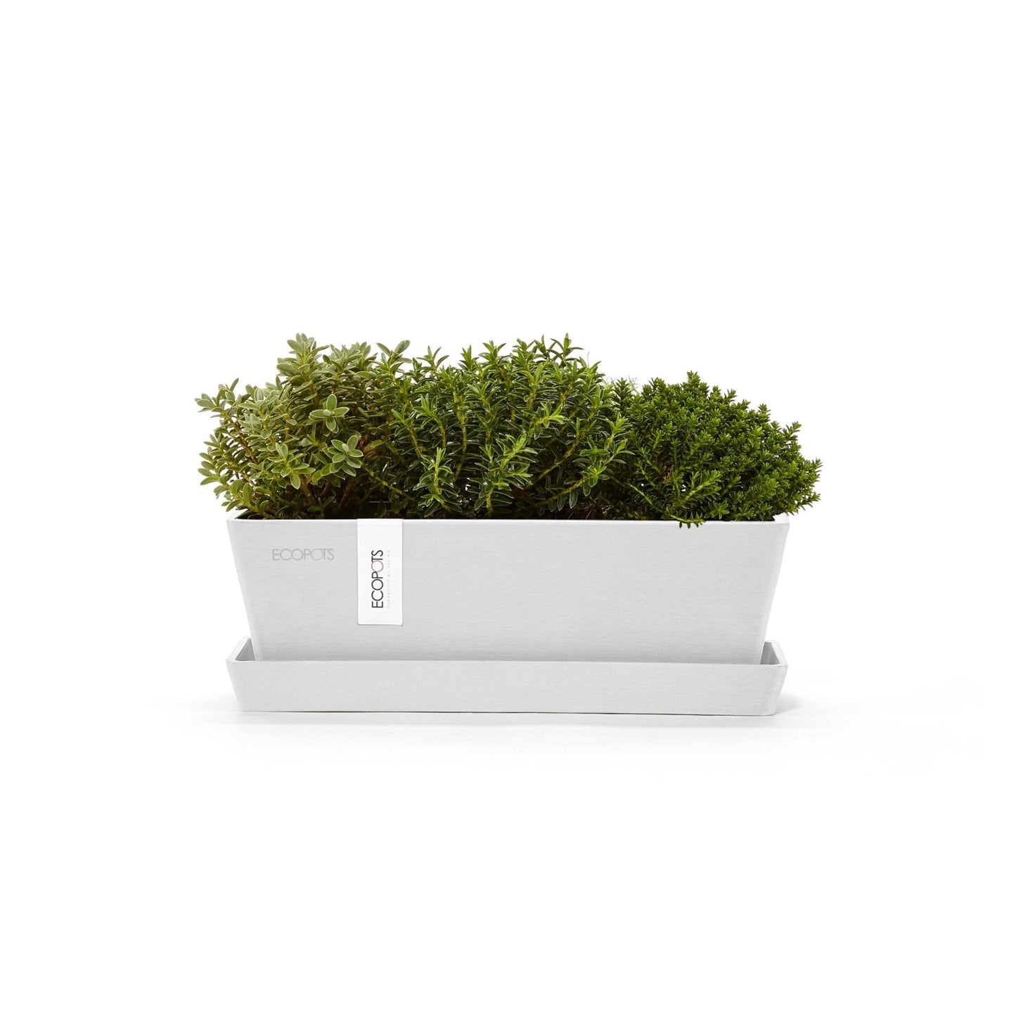 Kukkaruukku - Ecopots - Kukkaruukku Bruge 25cm + aluslautanen valkoinen - Ecopots - Uuden aikakauden kukkaruukku kierrätysmateriaalista