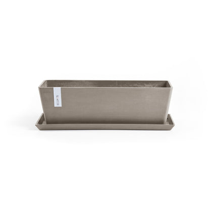 Kukkaruukku Bruge 65cm taupe – aluslautasen kanssa