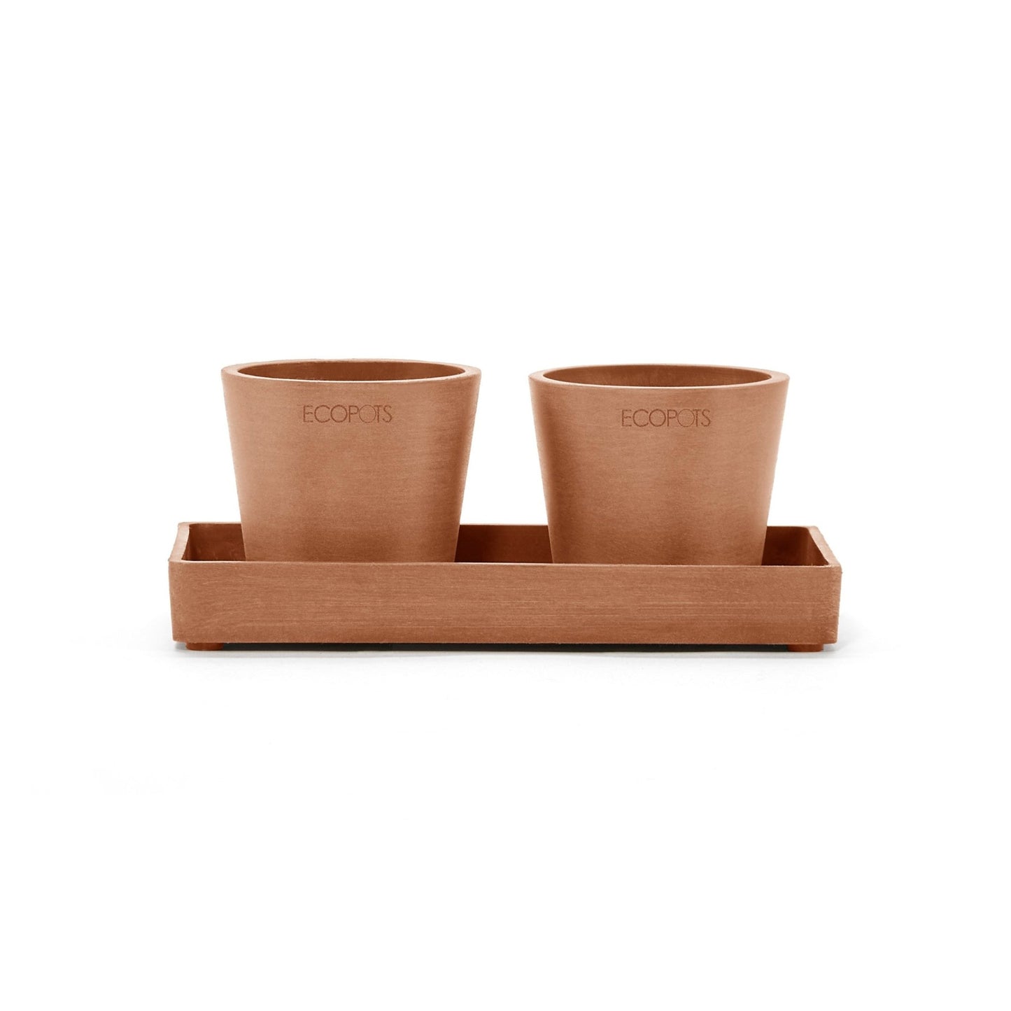 Kukkaruukku - Ecopots - Kukkaruukku esillepanotarjotin 20cm terracotta - Ecopots - Uuden aikakauden kukkaruukku kierrätysmateriaalista