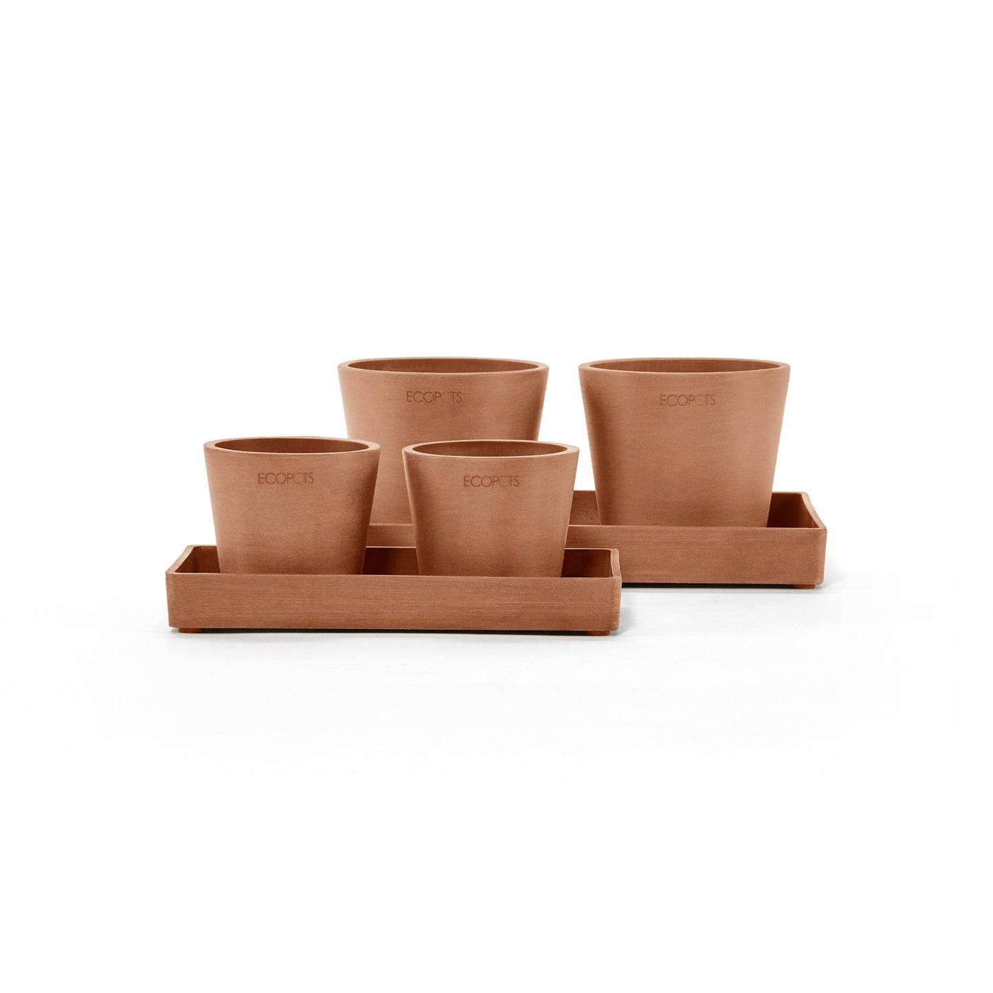 Kukkaruukku - Ecopots - Kukkaruukku esillepanotarjotin 20cm terracotta - Ecopots - Uuden aikakauden kukkaruukku kierrätysmateriaalista