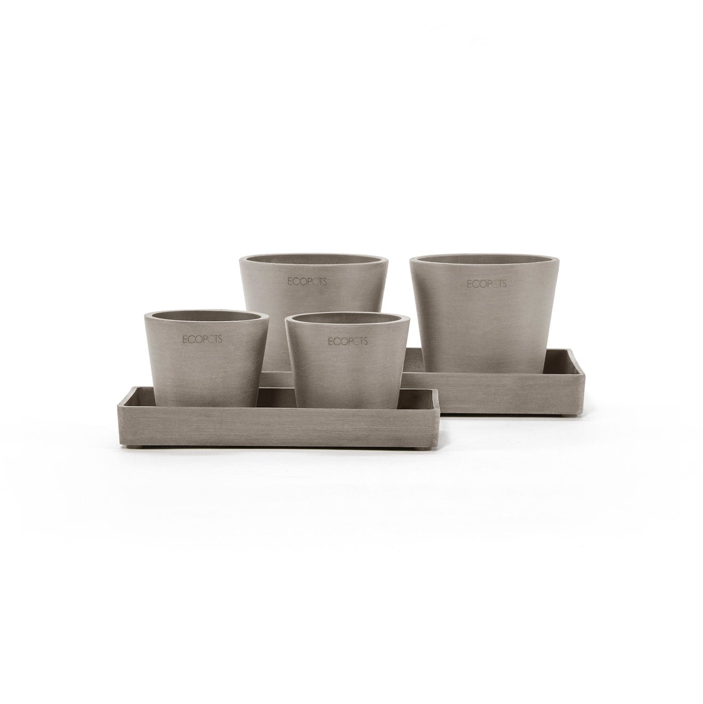 Kukkaruukku - Ecopots - Kukkaruukku esillepanotarjotin 25cm taupe - Ecopots - Uuden aikakauden kukkaruukku kierrätysmateriaalista