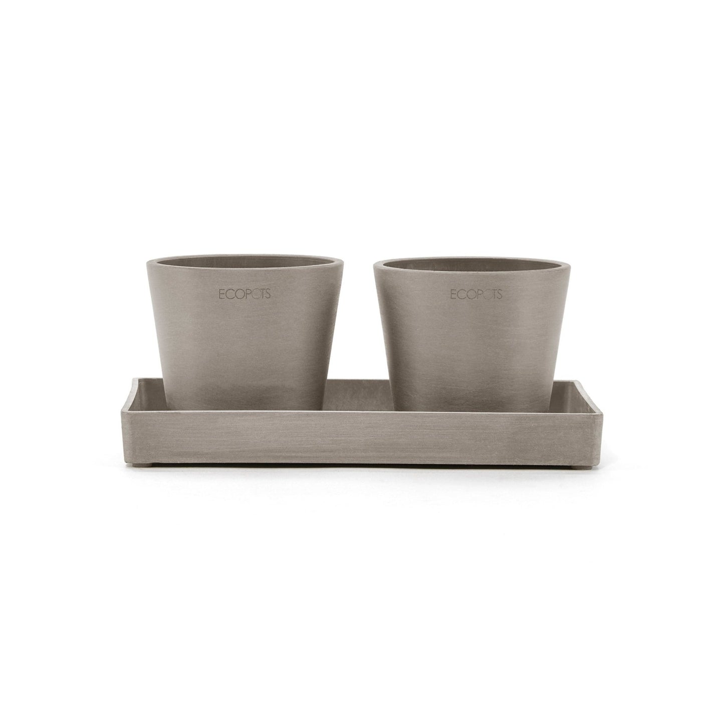 Kukkaruukku - Ecopots - Kukkaruukku esillepanotarjotin 25cm taupe - Ecopots - Uuden aikakauden kukkaruukku kierrätysmateriaalista