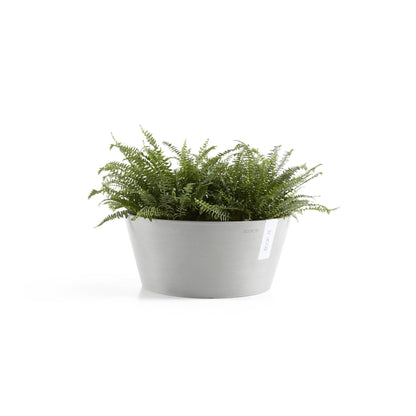 Kukkaruukku Frankfurt 40cm valkoharmaa – kasvin kanssa
