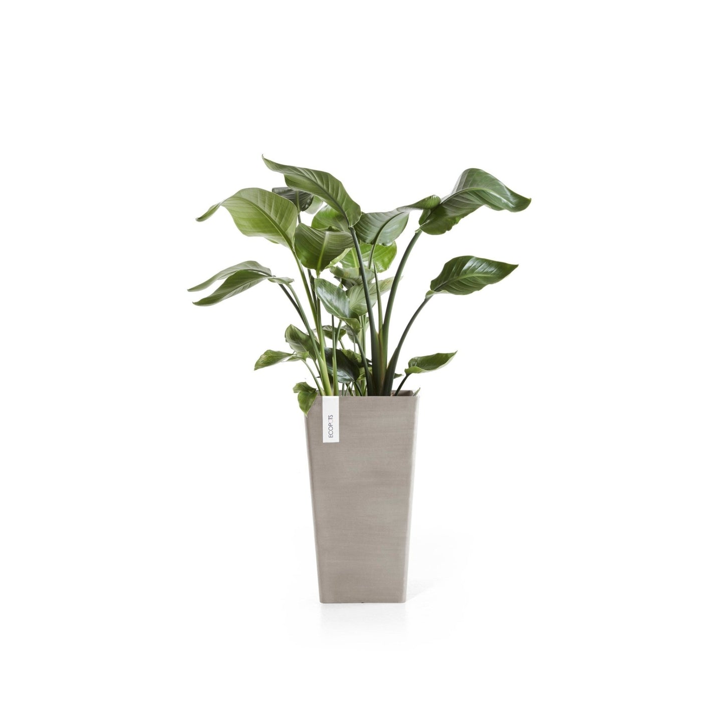 Kukkaruukku - Ecopots - Kukkaruukku Rotterdam keskikorkea 56cm taupe - Ecopots - Uuden aikakauden kukkaruukku kierrätysmateriaalista